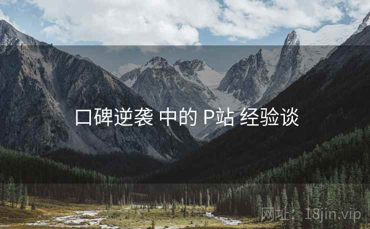 口碑逆袭 中的 P站 经验谈