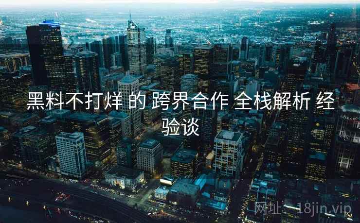 黑料不打烊 的 跨界合作 全栈解析 经验谈