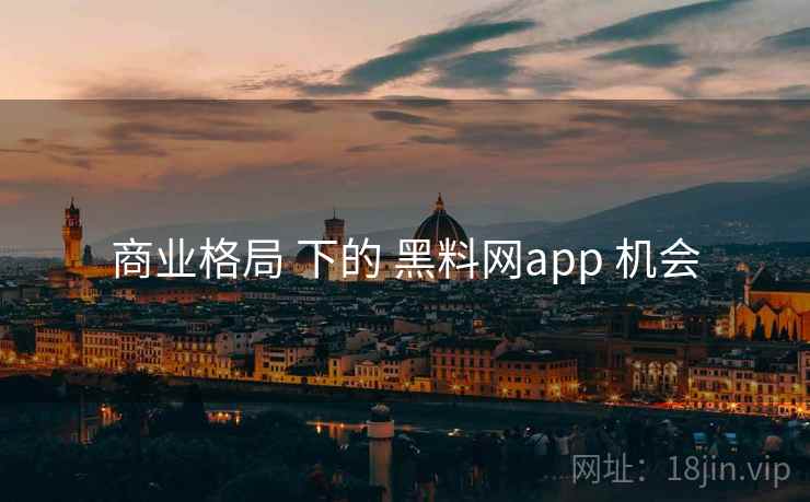 商业格局 下的 黑料网app 机会 商业格局 下的 黑料网app 机会